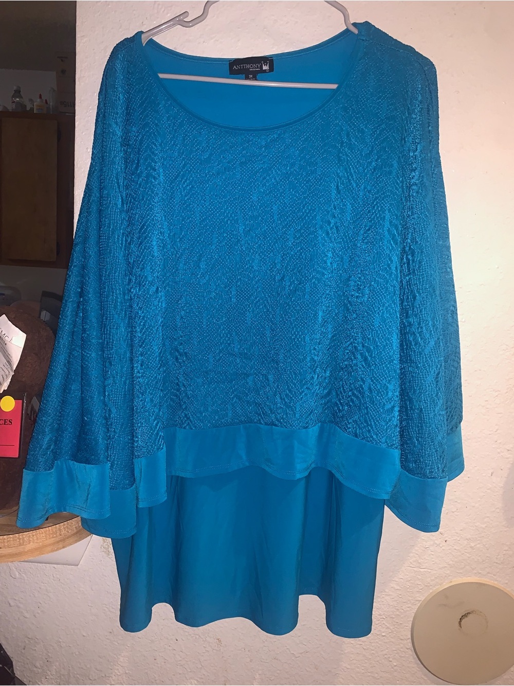Anthony Richards Turquoise Layered Scoop Neck Tunic
